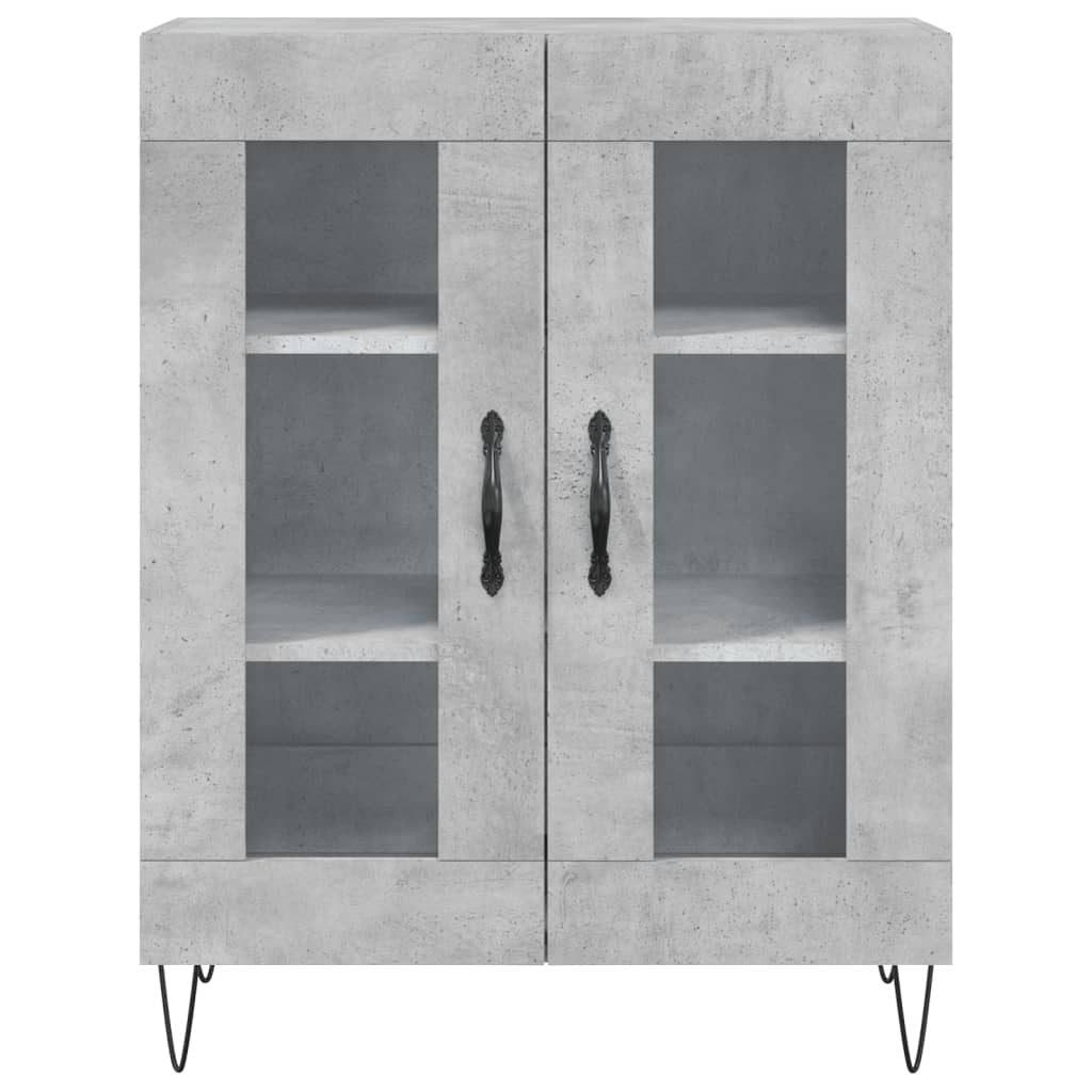 Hoge kast 69,5x34x180 cm bewerkt hout betongrijs