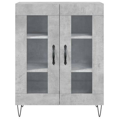 Hoge kast 69,5x34x180 cm bewerkt hout betongrijs