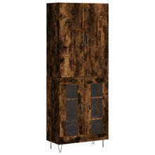 Hoge kast 69,5x34x180 cm bewerkt hout gerookt eikenkleurig