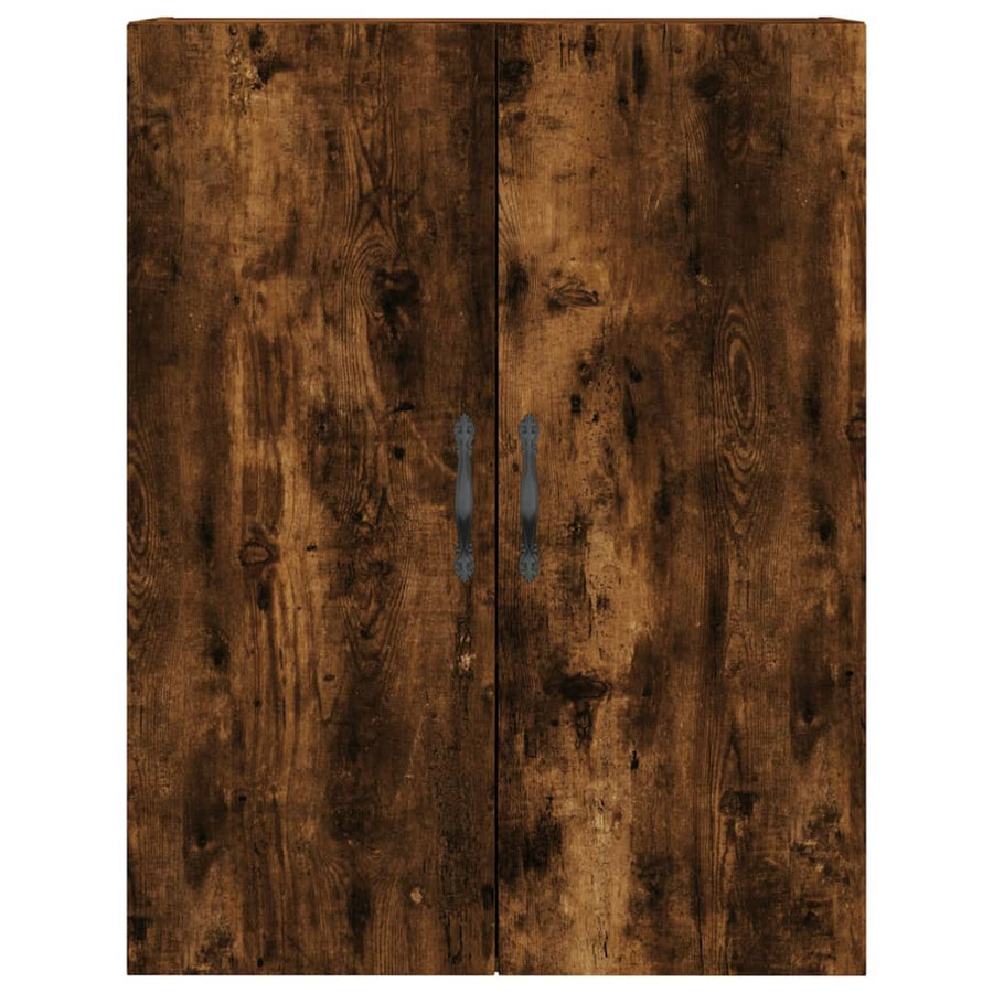 Hoge kast 69,5x34x180 cm bewerkt hout gerookt eikenkleurig
