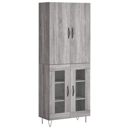Hoge Kast 69,5X34X180 Cm Bewerkt Hout Grijs Sonoma Eikenkleurig