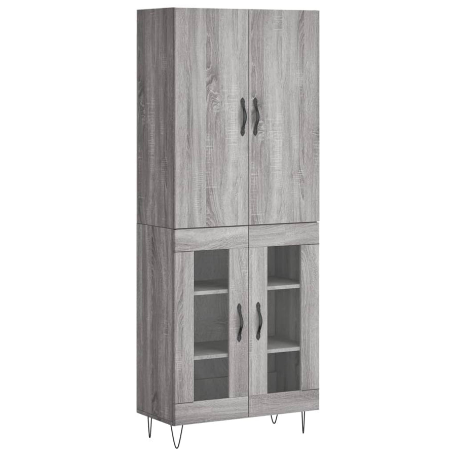Hoge Kast 69,5X34X180 Cm Bewerkt Hout Grijs Sonoma Eikenkleurig