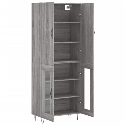 Hoge Kast 69,5X34X180 Cm Bewerkt Hout Grijs Sonoma Eikenkleurig