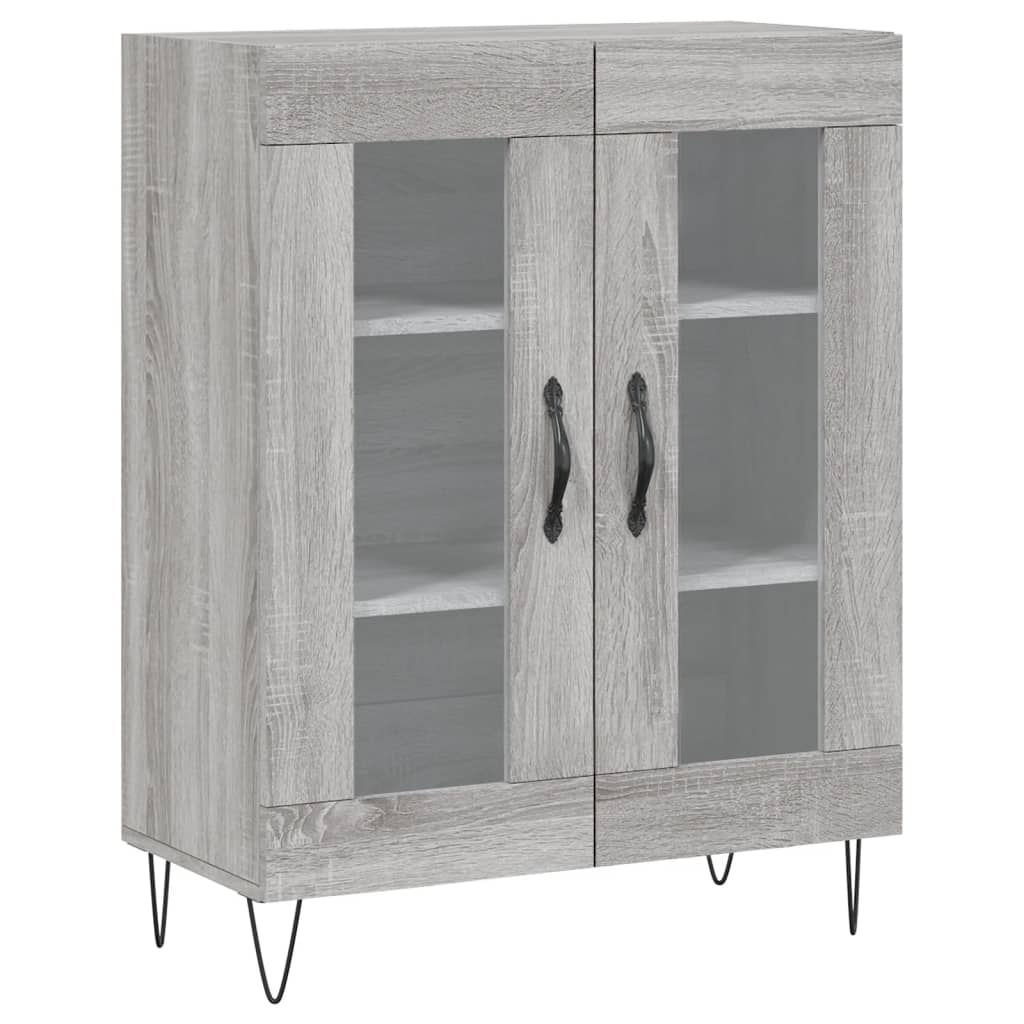 Hoge Kast 69,5X34X180 Cm Bewerkt Hout Grijs Sonoma Eikenkleurig