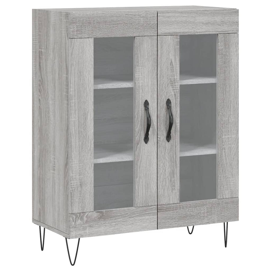 Hoge Kast 69,5X34X180 Cm Bewerkt Hout Grijs Sonoma Eikenkleurig