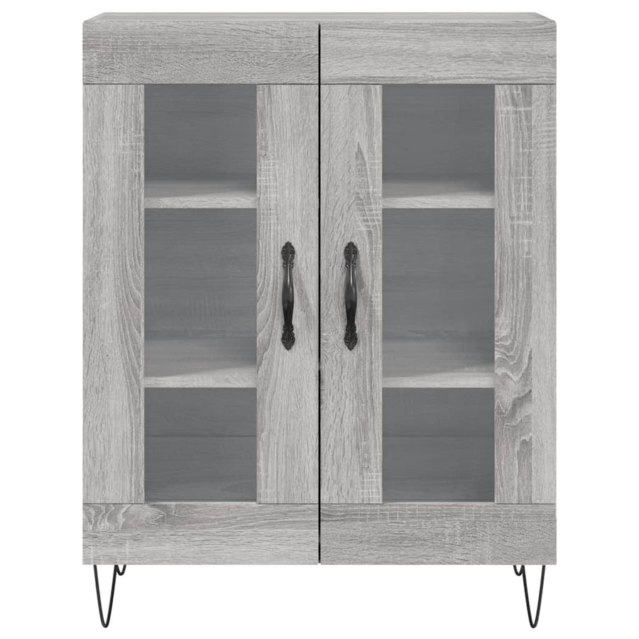 Hoge Kast 69,5X34X180 Cm Bewerkt Hout Grijs Sonoma Eikenkleurig