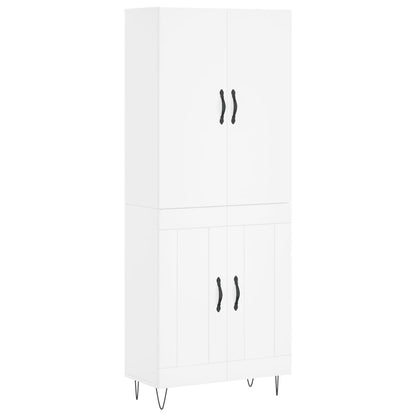 Hoge Kast 69,5X34X180 Cm Bewerkt Hout Wit