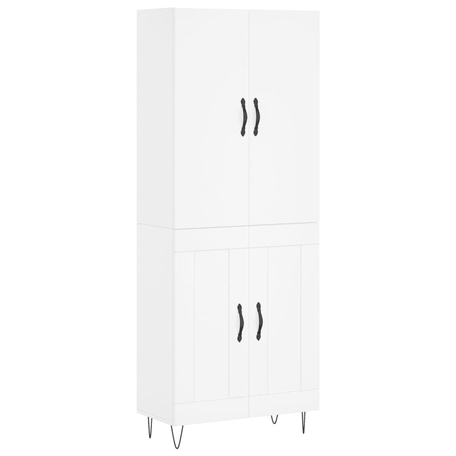 Hoge Kast 69,5X34X180 Cm Bewerkt Hout Wit