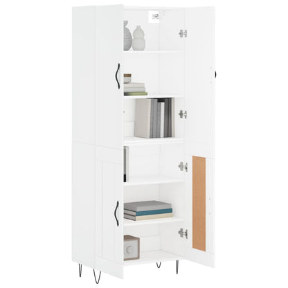 Hoge Kast 69,5X34X180 Cm Bewerkt Hout Wit
