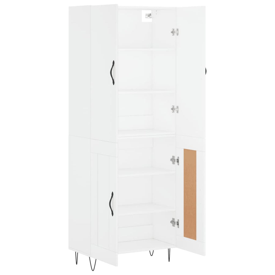 Hoge Kast 69,5X34X180 Cm Bewerkt Hout Wit
