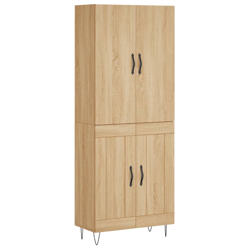 Hoge Kast 69,5X34X180 Cm Bewerkt Hout Kleurig Sonoma eiken