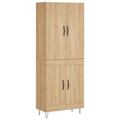 Hoge Kast 69,5X34X180 Cm Bewerkt Hout Kleurig Sonoma eiken