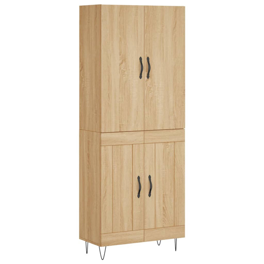 Hoge Kast 69,5X34X180 Cm Bewerkt Hout Kleurig Sonoma eiken