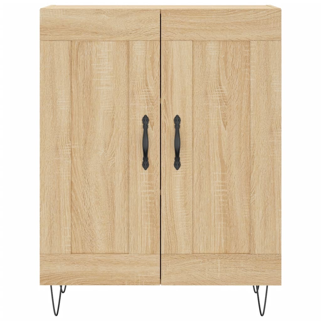Hoge Kast 69,5X34X180 Cm Bewerkt Hout Kleurig Sonoma eiken