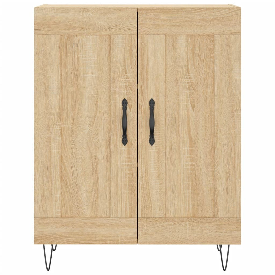 Hoge Kast 69,5X34X180 Cm Bewerkt Hout Kleurig Sonoma eiken