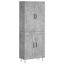 Hoge Kast 69,5X34X180 Cm Bewerkt Hout Betongrijs