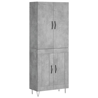 Hoge Kast 69,5X34X180 Cm Bewerkt Hout Betongrijs