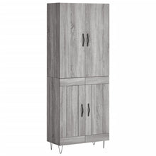 Hoge Kast 69,5X34X180 Cm Bewerkt Hout Eikenkleurig Grijs sonoma