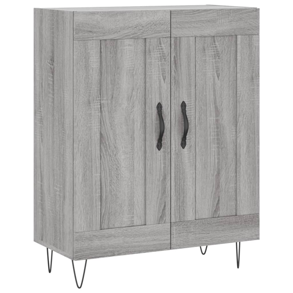 Hoge Kast 69,5X34X180 Cm Bewerkt Hout Eikenkleurig Grijs sonoma
