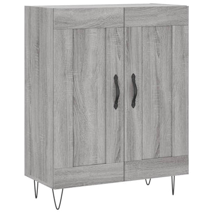 Hoge Kast 69,5X34X180 Cm Bewerkt Hout Eikenkleurig Grijs sonoma