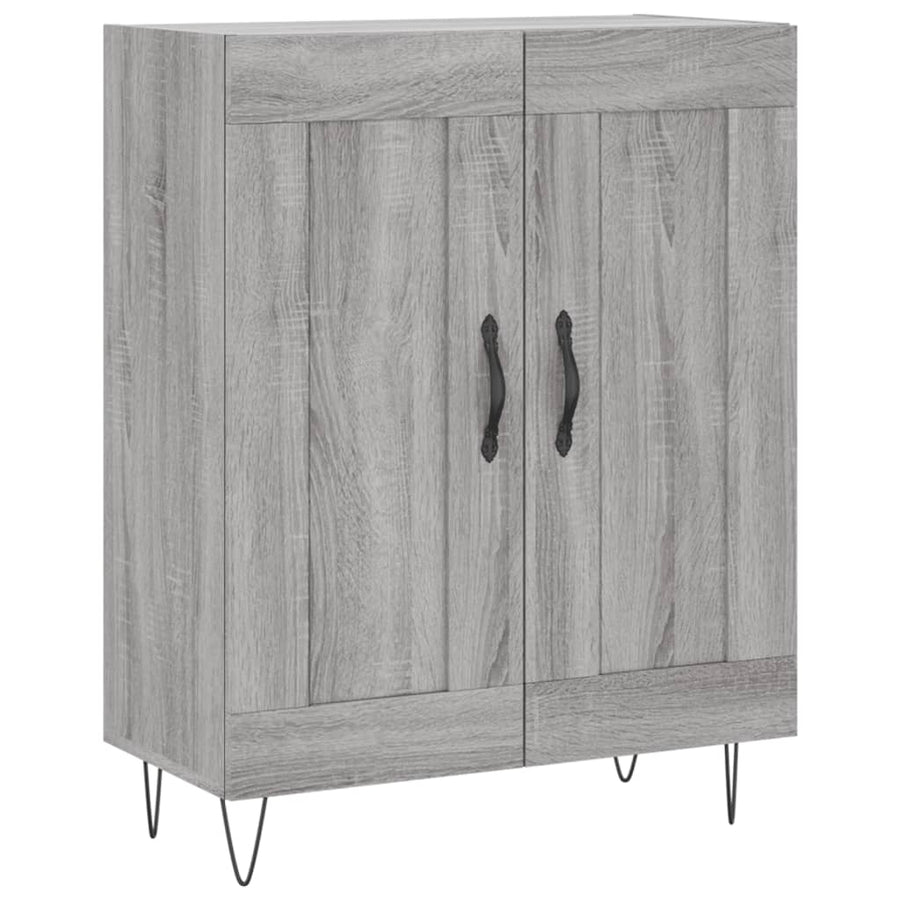 Hoge Kast 69,5X34X180 Cm Bewerkt Hout Eikenkleurig Grijs sonoma