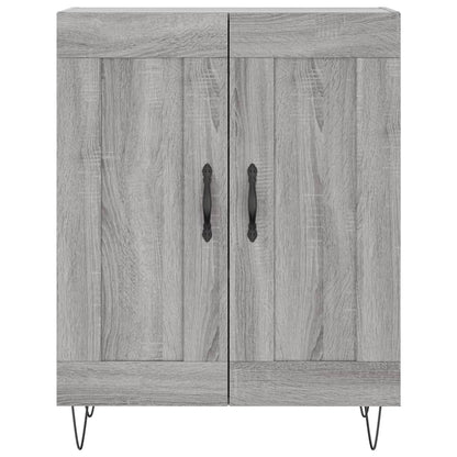 Hoge Kast 69,5X34X180 Cm Bewerkt Hout Eikenkleurig Grijs sonoma