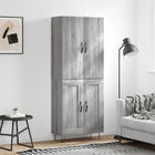 Hoge kast 69,5x34x180 cm bewerkt hout grijs