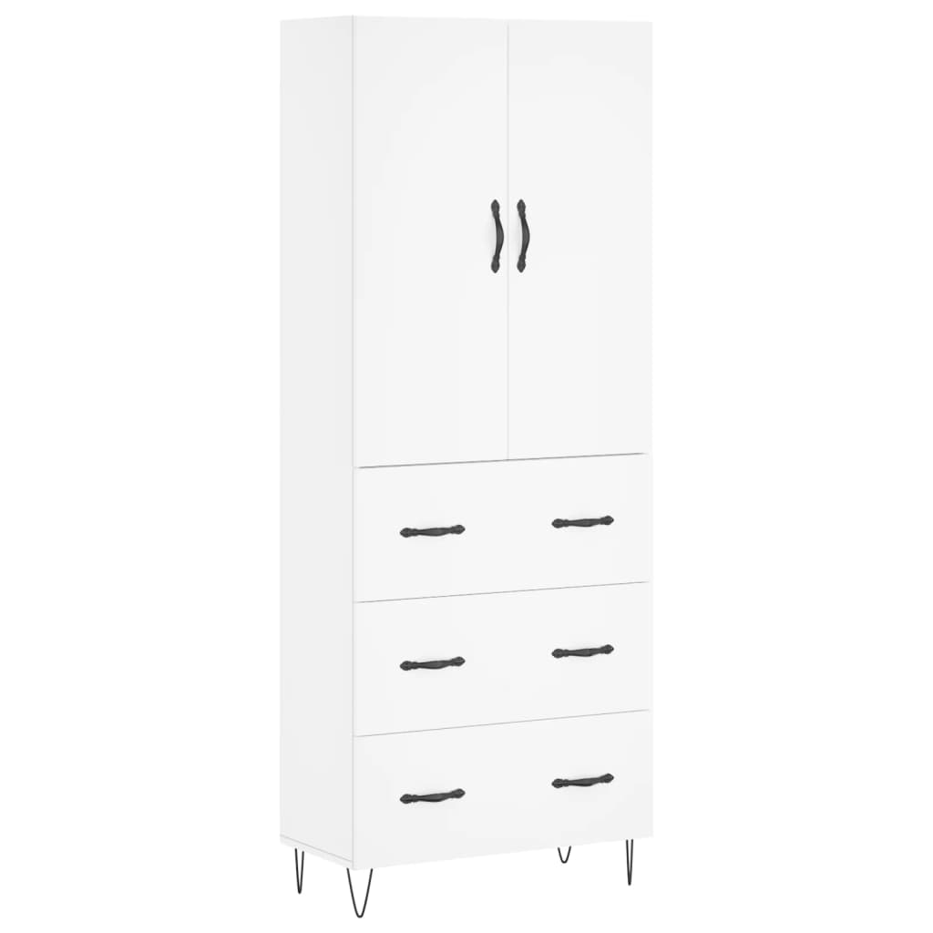 Hoge Kast 69,5X34X180 Cm Bewerkt Hout Wit