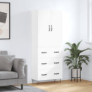 Hoge kast 69,5x34x180 cm bewerkt hout wit