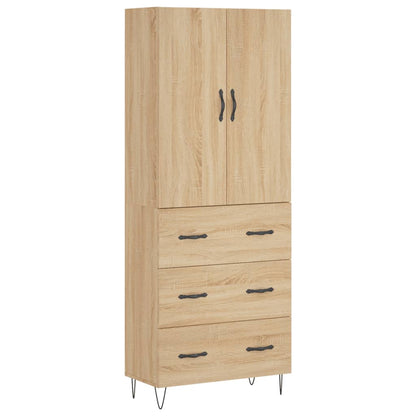 Hoge Kast 69,5X34X180 Cm Bewerkt Hout Kleurig Sonoma eiken