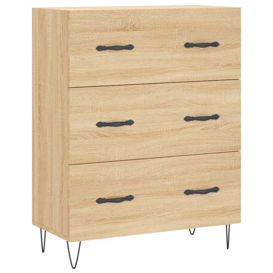 Hoge Kast 69,5X34X180 Cm Bewerkt Hout Kleurig Sonoma eiken