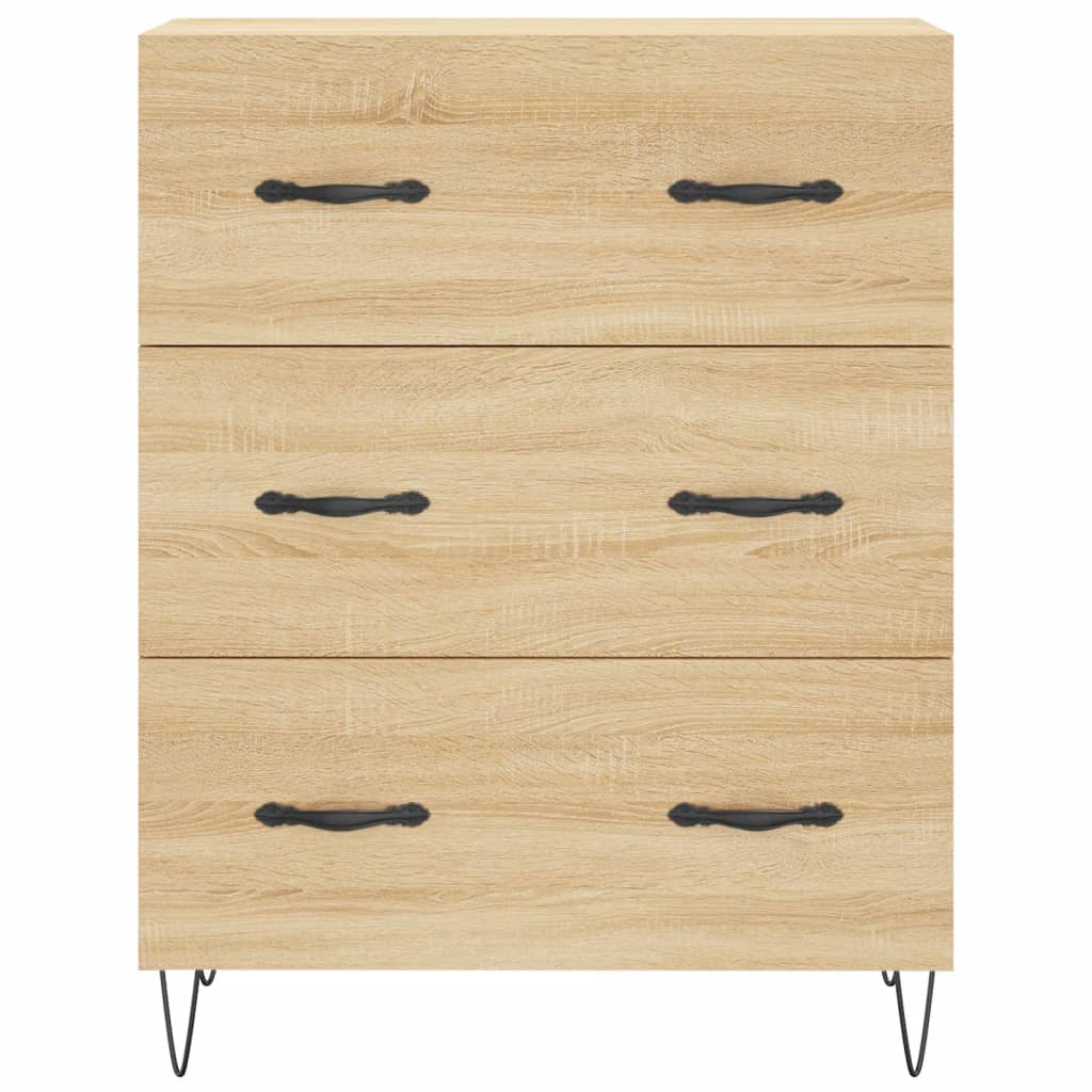 Hoge Kast 69,5X34X180 Cm Bewerkt Hout Kleurig Sonoma eiken
