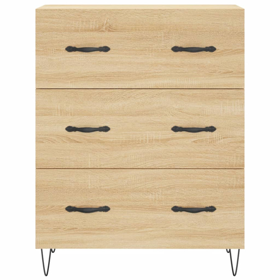 Hoge Kast 69,5X34X180 Cm Bewerkt Hout Kleurig Sonoma eiken