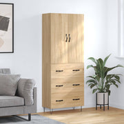 Hoge kast 69,5x34x180 cm bewerkt hout sonoma eiken