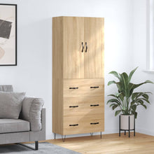 Hoge Kast 69,5X34X180 Cm Bewerkt Hout Kleurig Sonoma eiken