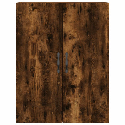 Hoge Kast 69,5X34X180 Cm Bewerkt Hout Gerookt Eikenkleurig