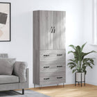 Hoge kast 180x69,5x34 cm grijs sonoma eiken