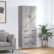 Hoge kast 180x69,5x34 cm grijs sonoma eiken