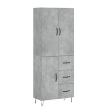 Hoge Kast 69,5X34X180 Cm Bewerkt Hout Betongrijs