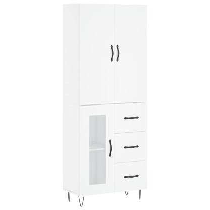 Hoge Kast 69,5X34X180 Cm Bewerkt Hout Wit