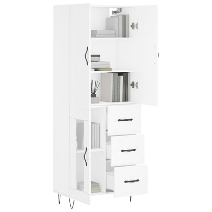 Hoge Kast 69,5X34X180 Cm Bewerkt Hout Wit