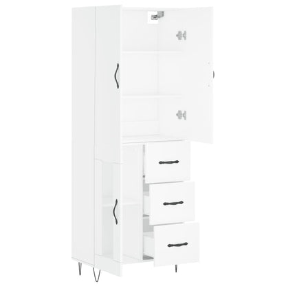 Hoge Kast 69,5X34X180 Cm Bewerkt Hout Wit