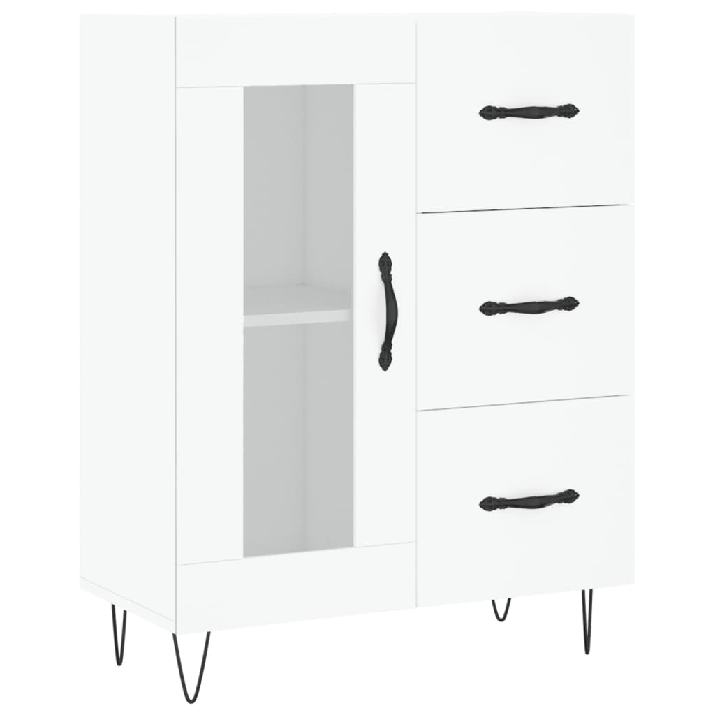 Hoge Kast 69,5X34X180 Cm Bewerkt Hout Wit