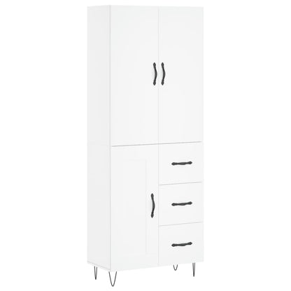 Hoge Kast 69,5X34X180 Cm Bewerkt Hout Wit