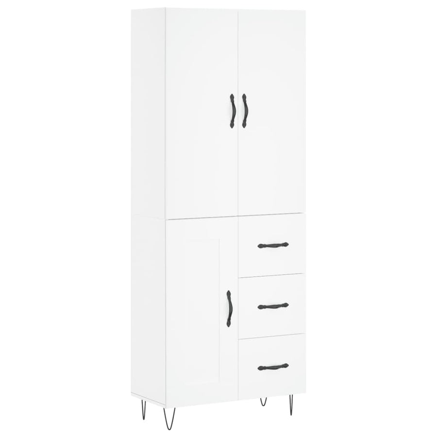 Hoge Kast 69,5X34X180 Cm Bewerkt Hout Wit