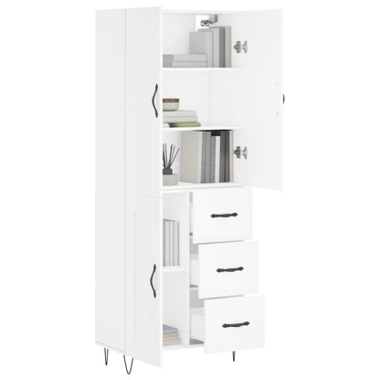Hoge Kast 69,5X34X180 Cm Bewerkt Hout Wit