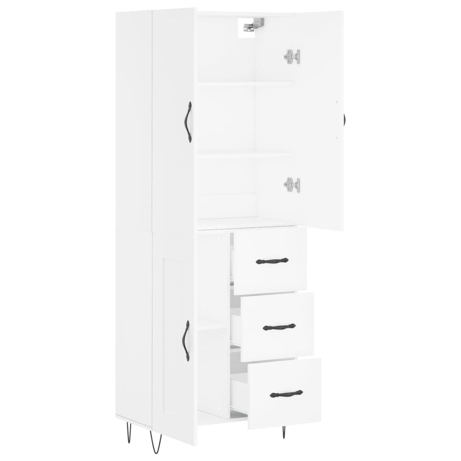 Hoge Kast 69,5X34X180 Cm Bewerkt Hout Wit