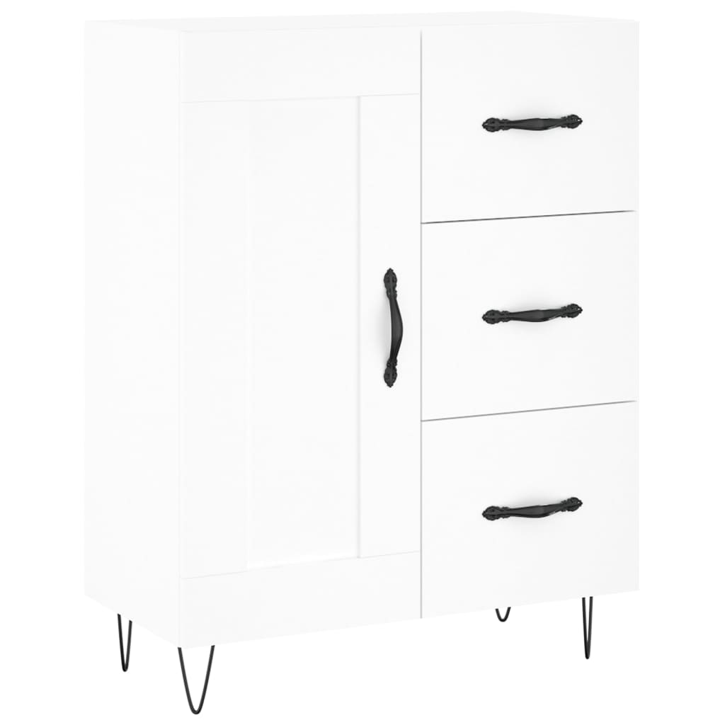Hoge Kast 69,5X34X180 Cm Bewerkt Hout Wit