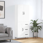 Tall cabinet 69.5x34x180 cm engineered wood white