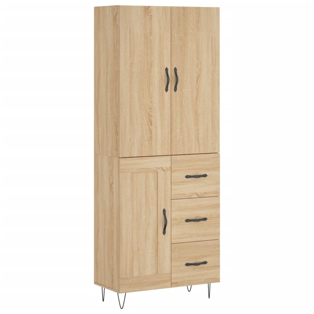 Hoge kast 69,5x34x180 cm bewerkt hout sonoma eikenkleurig